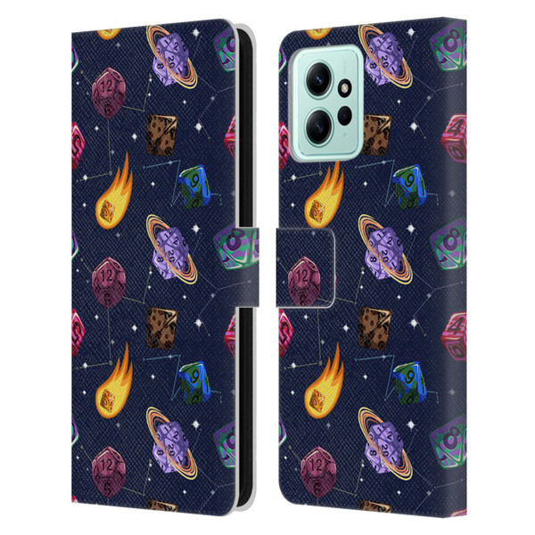 Carla Morrow Patterns Colorful Space Dice Leather Book Wallet Case Cover For Xiaomi Redmi 12