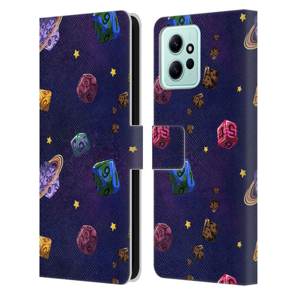 Carla Morrow Patterns Dice Numbers Leather Book Wallet Case Cover For Xiaomi Redmi 12