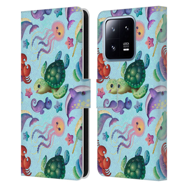 Carla Morrow Patterns Sea Life Leather Book Wallet Case Cover For Xiaomi 13 Pro 5G