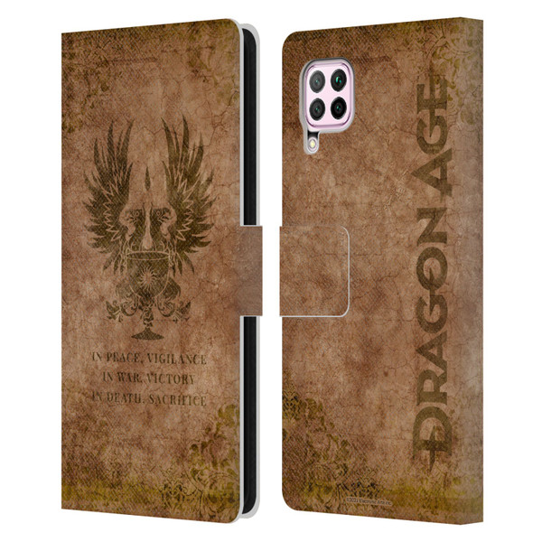 EA Bioware Dragon Age Heraldry Grey Wardens Distressed Leather Book Wallet Case Cover For Huawei Nova 6 SE / P40 Lite