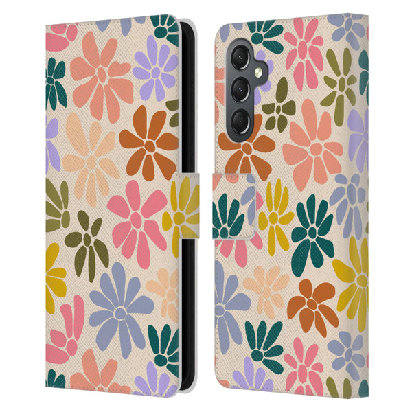 Gabriela Thomeu Retro Rainbow Color Floral Leather Book Wallet Case Cover For Samsung Galaxy A25 5G