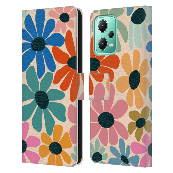 Gabriela Thomeu Retro Fun Floral Rainbow Color Leather Book Wallet Case Cover For Xiaomi Redmi Note 12 5G