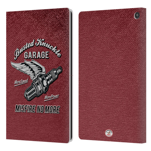 Busted Knuckle Garage Graphics Misfire Leather Book Wallet Case Cover For Amazon Fire HD 10 / Plus 2021