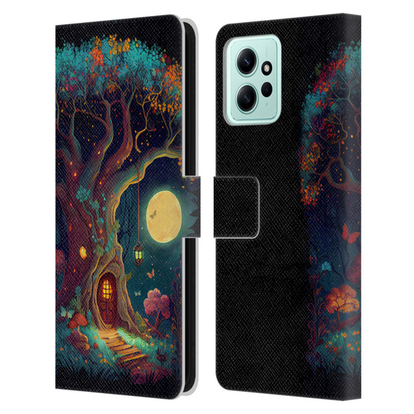 JK Stewart Key Art Tree With Small Door In Trunk Leather Book Wallet Case Cover For Xiaomi Redmi 12