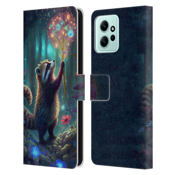 JK Stewart Key Art Raccoon Leather Book Wallet Case Cover For Xiaomi Redmi 12