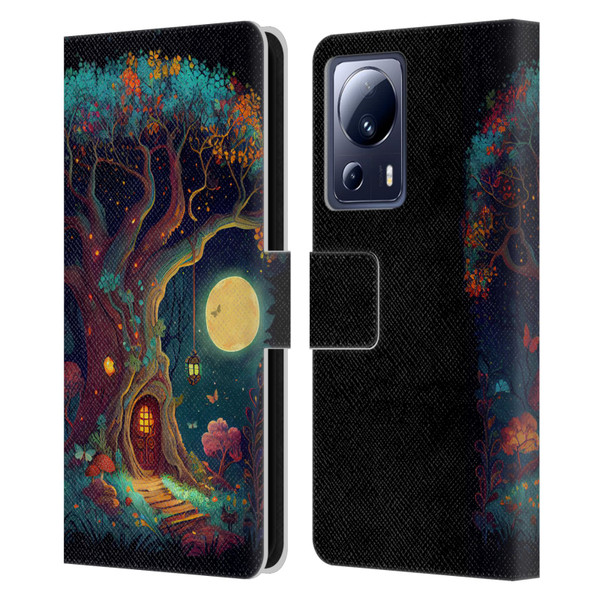 JK Stewart Key Art Tree With Small Door In Trunk Leather Book Wallet Case Cover For Xiaomi 13 Lite 5G