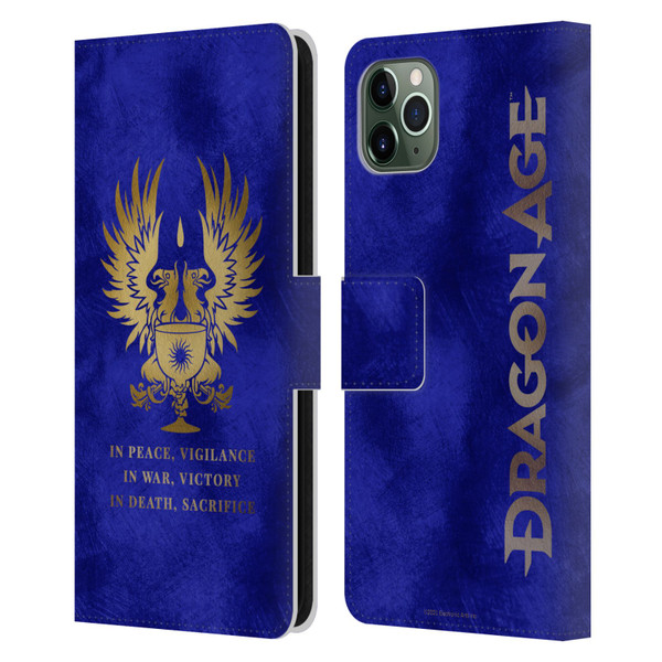 EA Bioware Dragon Age Heraldry Grey Wardens Gold Leather Book Wallet Case Cover For Apple iPhone 11 Pro Max