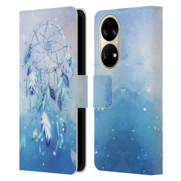Simone Gatterwe Assorted Designs Blue Dreamcatcher Leather Book Wallet Case Cover For Huawei P50