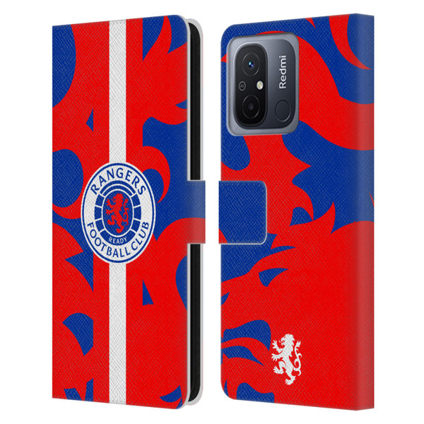 Rangers FC Crest Lion Rampant Pattern Leather Book Wallet Case Cover For Xiaomi Redmi 12C
