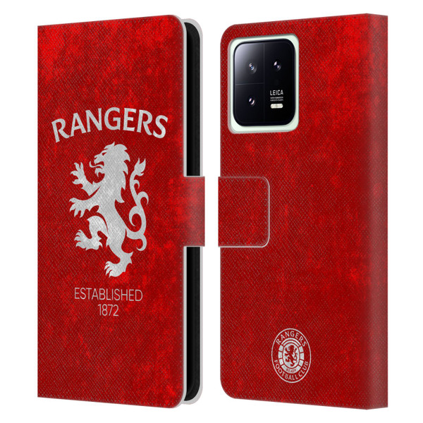 Rangers FC Crest Lion Rampant Leather Book Wallet Case Cover For Xiaomi 13 5G