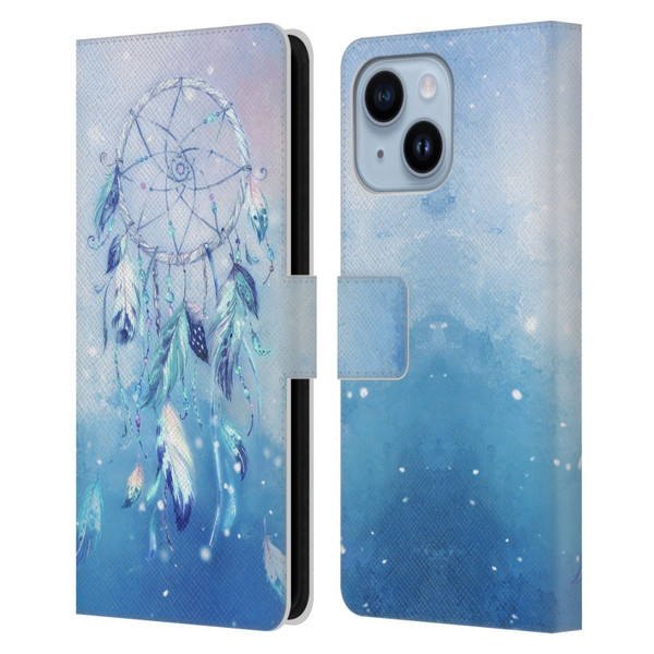 Simone Gatterwe Assorted Designs Blue Dreamcatcher Leather Book Wallet Case Cover For Apple iPhone 14 Plus