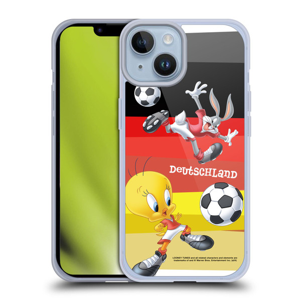 Looney Tunes Flag Graphics Germany Bugs Bunny & Tweety Soft Gel Case for Apple iPhone 14