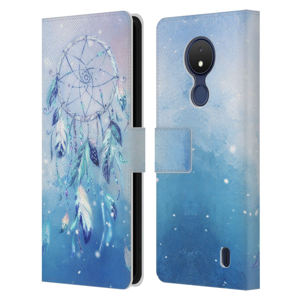 Simone Gatterwe Assorted Designs Blue Dreamcatcher Leather Book Wallet Case Cover For Nokia C21