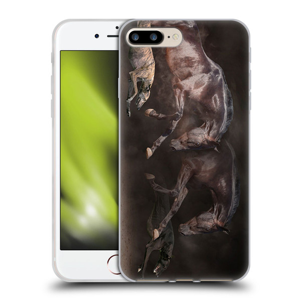 Klaudia Senator Animal Art Greyhound And Horse Soft Gel Case for Apple iPhone 7 Plus / iPhone 8 Plus