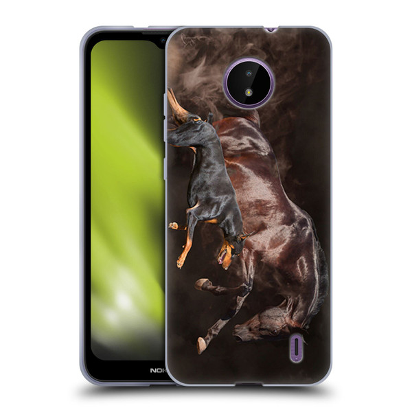 Klaudia Senator Animal Art Doberman And Horse Soft Gel Case for Nokia C10 / C20