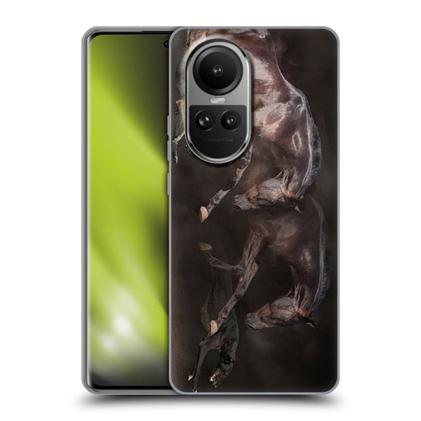Klaudia Senator Animal Art Greyhound And Horse Soft Gel Case for OPPO Reno10 5G / Reno10 Pro 5G