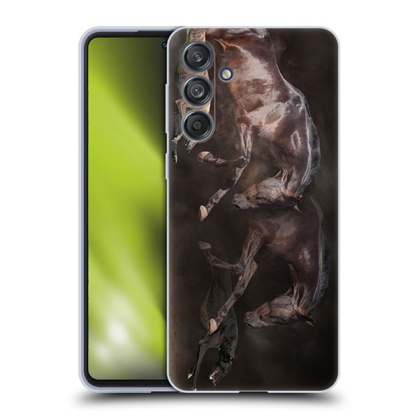 Klaudia Senator Animal Art Greyhound And Horse Soft Gel Case for Samsung Galaxy M55 5G