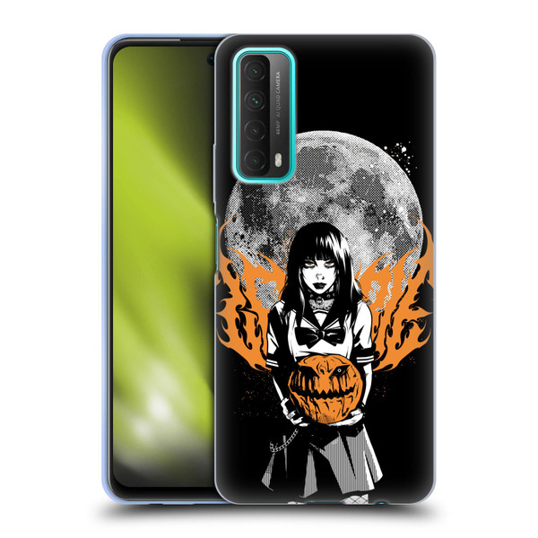 Zombie Makeout Club Graphics Halloween Pumpkin Soft Gel Case for Huawei P Smart (2021)