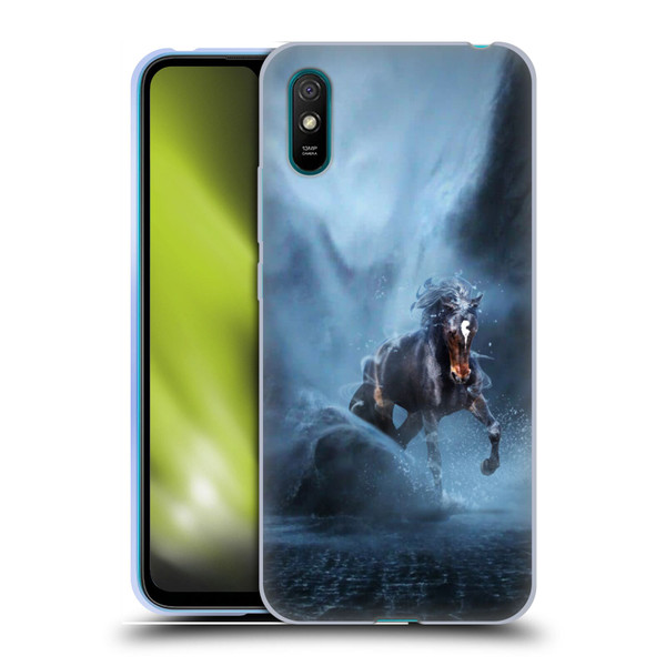 Klaudia Senator Animal Art Black Horse Soft Gel Case for Xiaomi Redmi 9A / Redmi 9AT