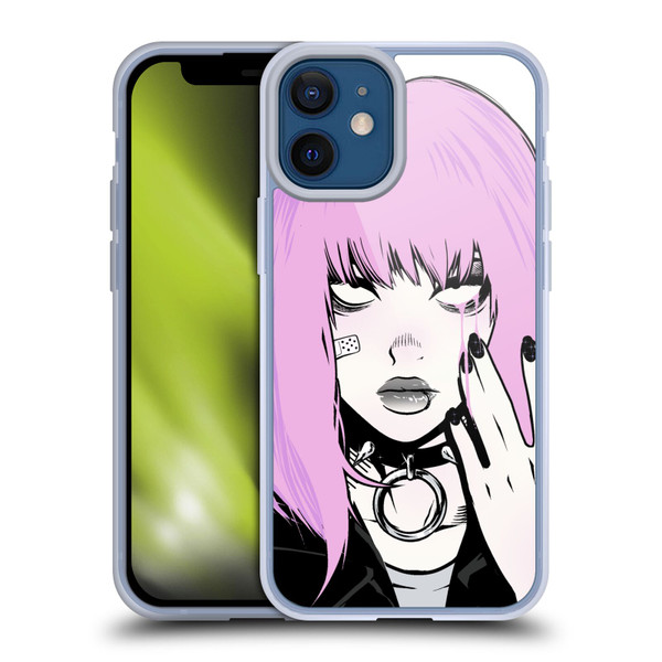 Zombie Makeout Club Graphics Pink Hair Soft Gel Case for Apple iPhone 12 Mini