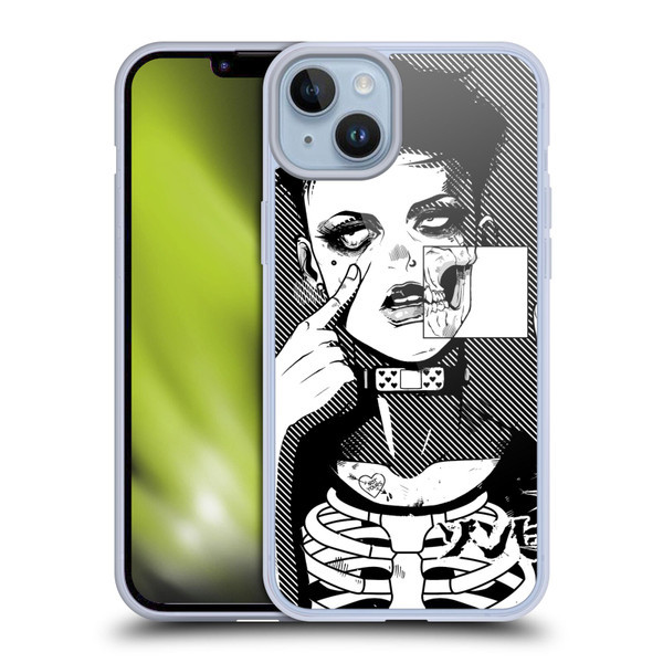 Zombie Makeout Club Graphics Dark Makeup Soft Gel Case for Apple iPhone 14 Plus