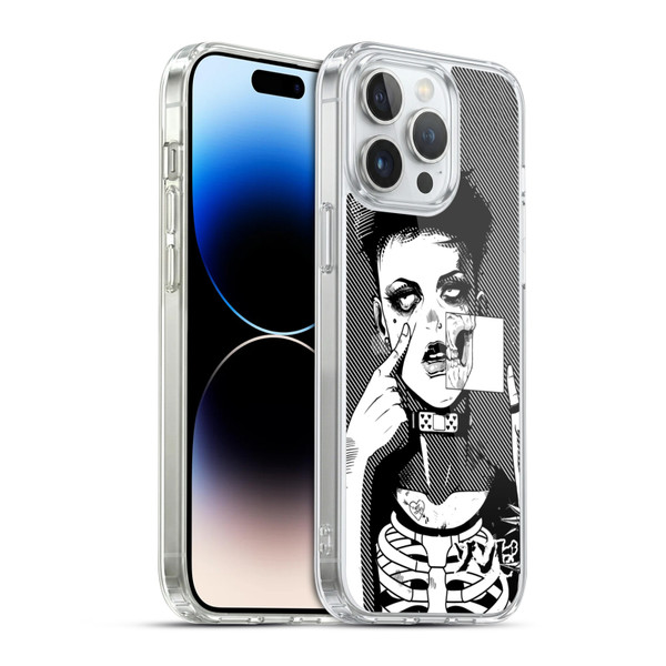 Zombie Makeout Club Graphics Dark Makeup Soft Gel Case for Apple iPhone 14 Pro Max & MagSafe