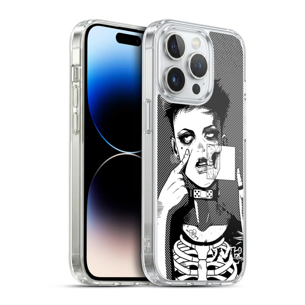 Zombie Makeout Club Graphics Dark Makeup Soft Gel Case for Apple iPhone 14 Pro & MagSafe