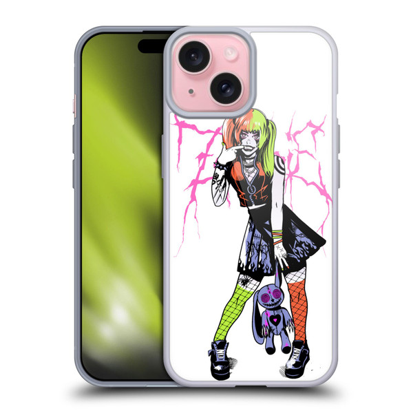 Zombie Makeout Club Graphics Bear Soft Gel Case for Apple iPhone 15