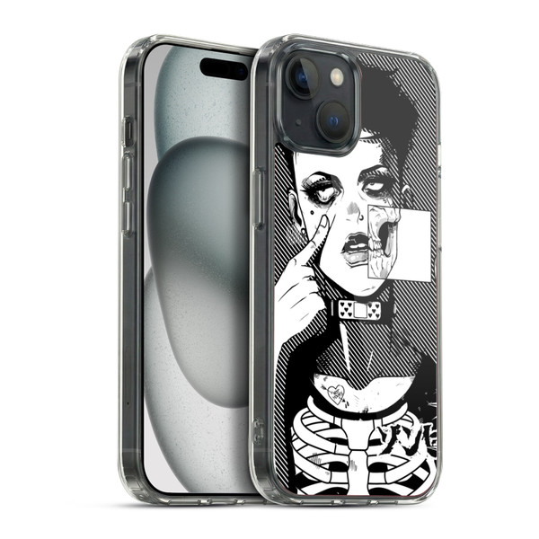 Zombie Makeout Club Graphics Dark Makeup Soft Gel Case for Apple iPhone 15 Plus & MagSafe