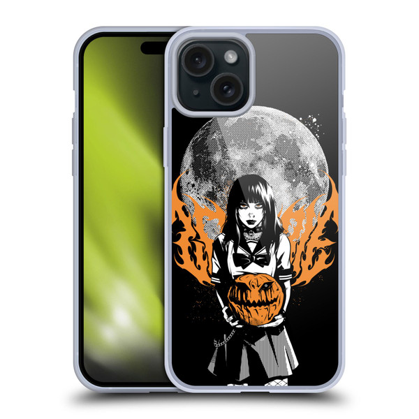 Zombie Makeout Club Graphics Halloween Pumpkin Soft Gel Case for Apple iPhone 15 Plus