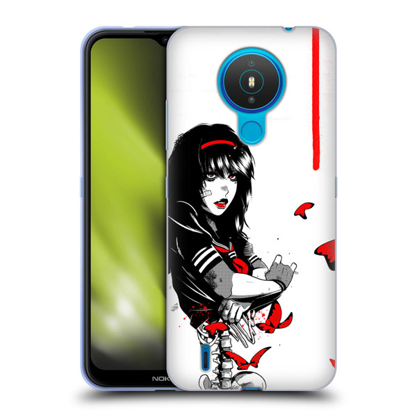 Zombie Makeout Club Graphics Butterflies Soft Gel Case for Nokia 1.4