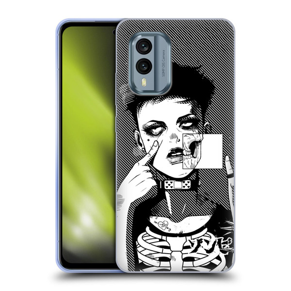 Zombie Makeout Club Graphics Dark Makeup Soft Gel Case for Nokia X30