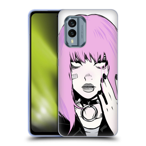 Zombie Makeout Club Graphics Pink Hair Soft Gel Case for Nokia X30