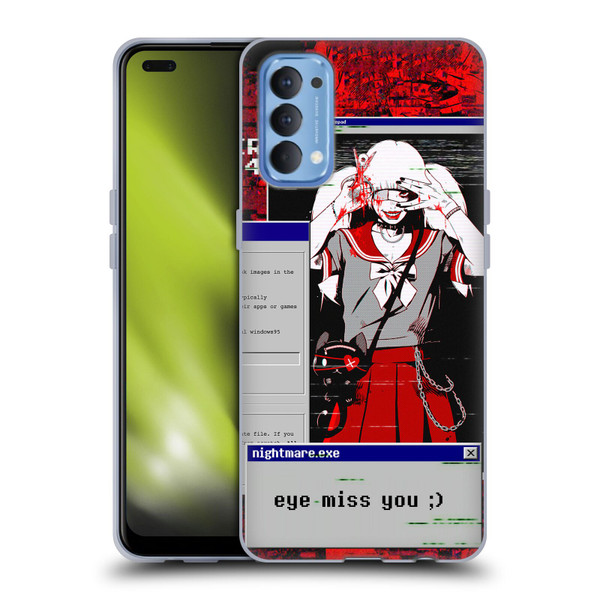 Zombie Makeout Club Graphics Eye Miss You Soft Gel Case for OPPO Reno 4 5G