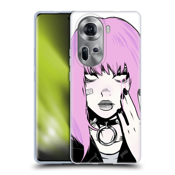 Zombie Makeout Club Graphics Pink Hair Soft Gel Case for OPPO Reno11