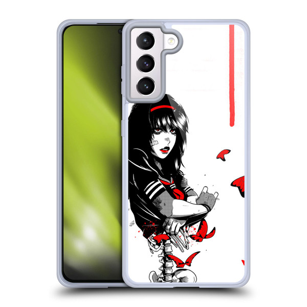 Zombie Makeout Club Graphics Butterflies Soft Gel Case for Samsung Galaxy S21+ 5G