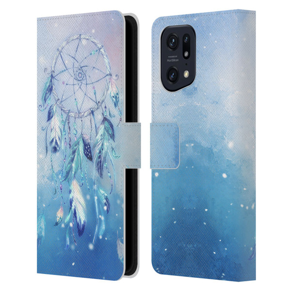 Simone Gatterwe Assorted Designs Blue Dreamcatcher Leather Book Wallet Case Cover For OPPO Find X5