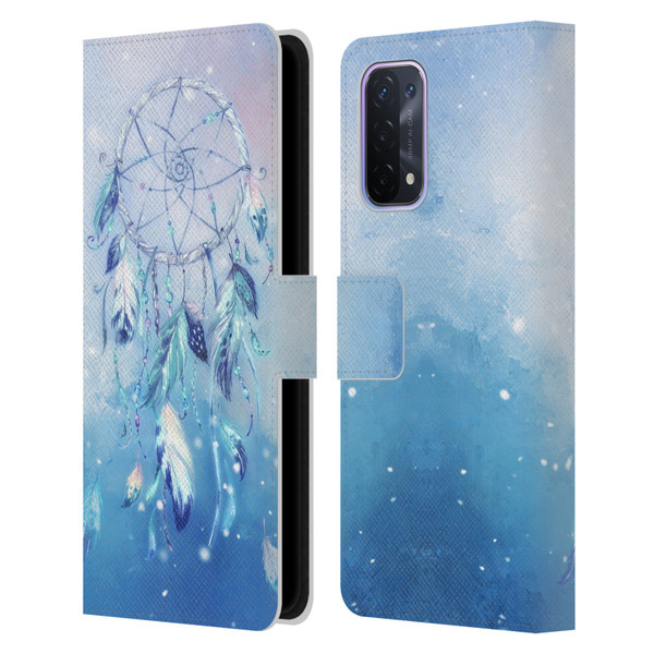 Simone Gatterwe Assorted Designs Blue Dreamcatcher Leather Book Wallet Case Cover For OPPO A54 5G