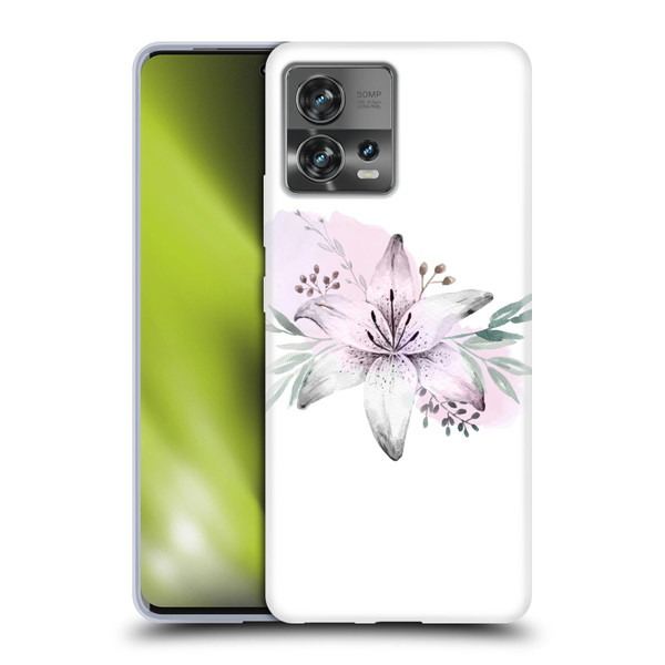 Anis Illustration Floral Pattern Lilium Flower Soft Gel Case for Motorola Moto Edge 30 Fusion