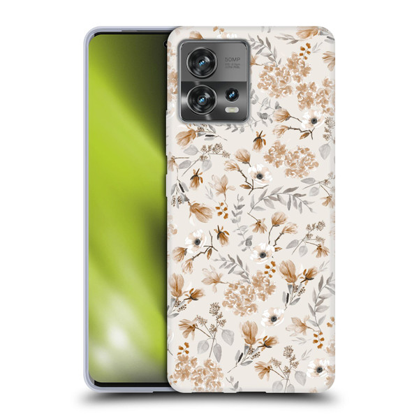 Anis Illustration Mix Pattern Romantic Neutrals Soft Gel Case for Motorola Moto Edge 30 Fusion