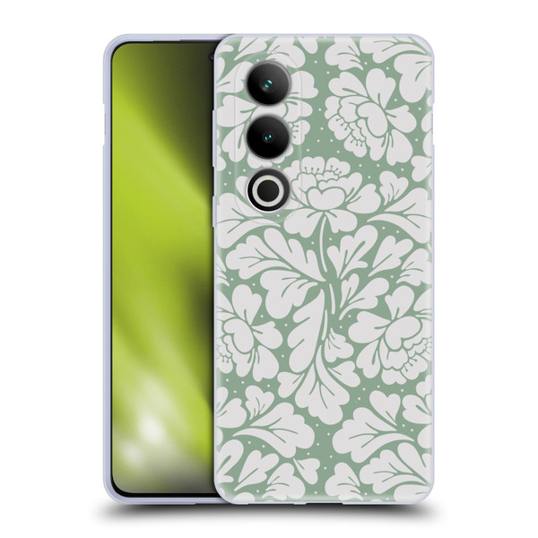 Anis Illustration Mix Pattern Baroque Pastel Green Soft Gel Case for OPPO OnePlus Ace 3V 5G