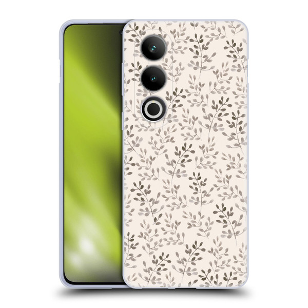 Anis Illustration Mix Pattern Tiny Leaves Beige Soft Gel Case for OPPO OnePlus Ace 3V 5G