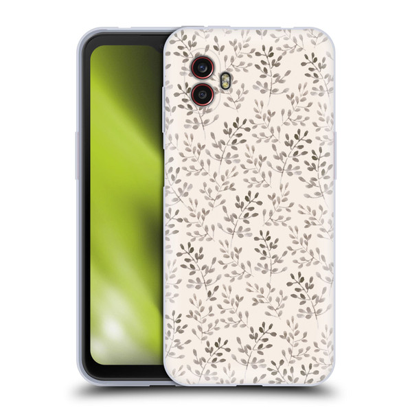 Anis Illustration Mix Pattern Tiny Leaves Beige Soft Gel Case for Samsung Galaxy Xcover6 Pro/Pro2