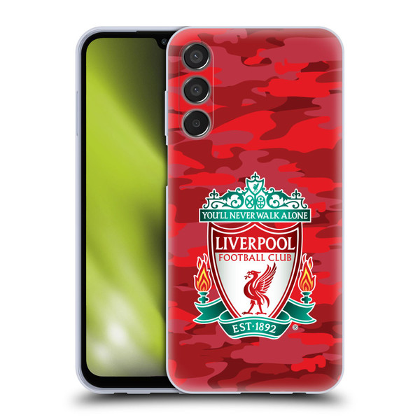 Liverpool Football Club Camou Home Colourways Crest Soft Gel Case for Samsung Galaxy M15/F15 5G