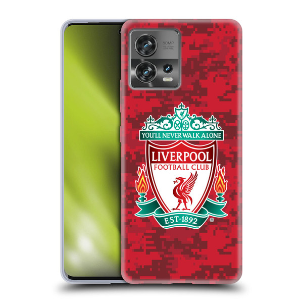 Liverpool Football Club Digital Camouflage Home Red Crest Soft Gel Case for Motorola Moto Edge 30 Fusion
