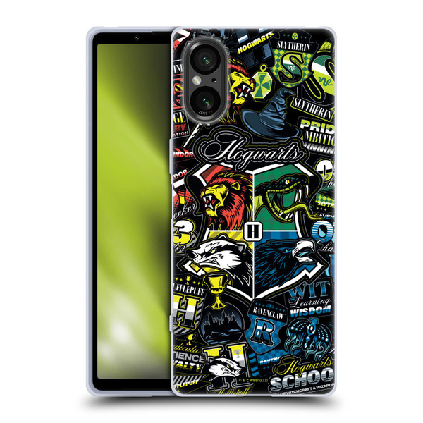 Harry Potter Badge Up Hogwarts Soft Gel Case for Sony Xperia 5 V 5G