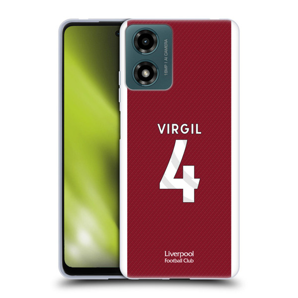 Liverpool Football Club 2023/24 Players Home Kit Virgil van Dijk Soft Gel Case for Motorola Moto G04/G04s/G24 4G