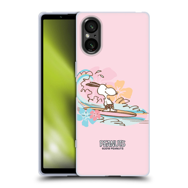 Peanuts Beach Snoopy Surf Soft Gel Case for Sony Xperia 5 V 5G