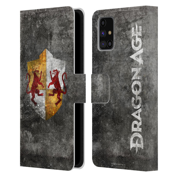 EA Bioware Dragon Age Heraldry Ferelden Distressed Leather Book Wallet Case Cover For Samsung Galaxy M31s (2020)