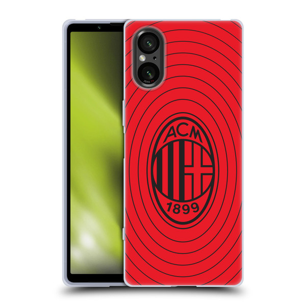 AC Milan Art Red And Black Soft Gel Case for Sony Xperia 5 V 5G